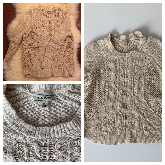 Lucky Brand Sweaters - Lucky Brand Loose Knit Cream / Beige Sweater M